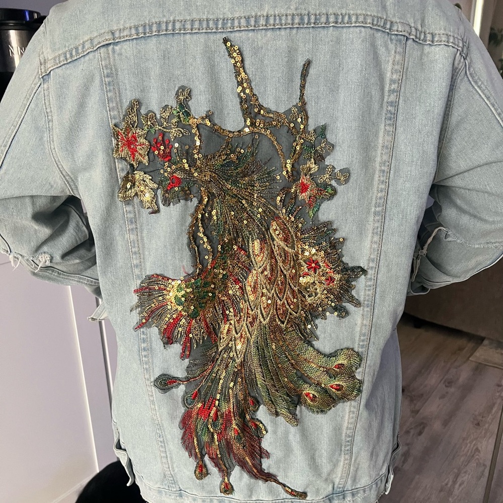 one 5 one Light Blue Oversized Denim Jacket